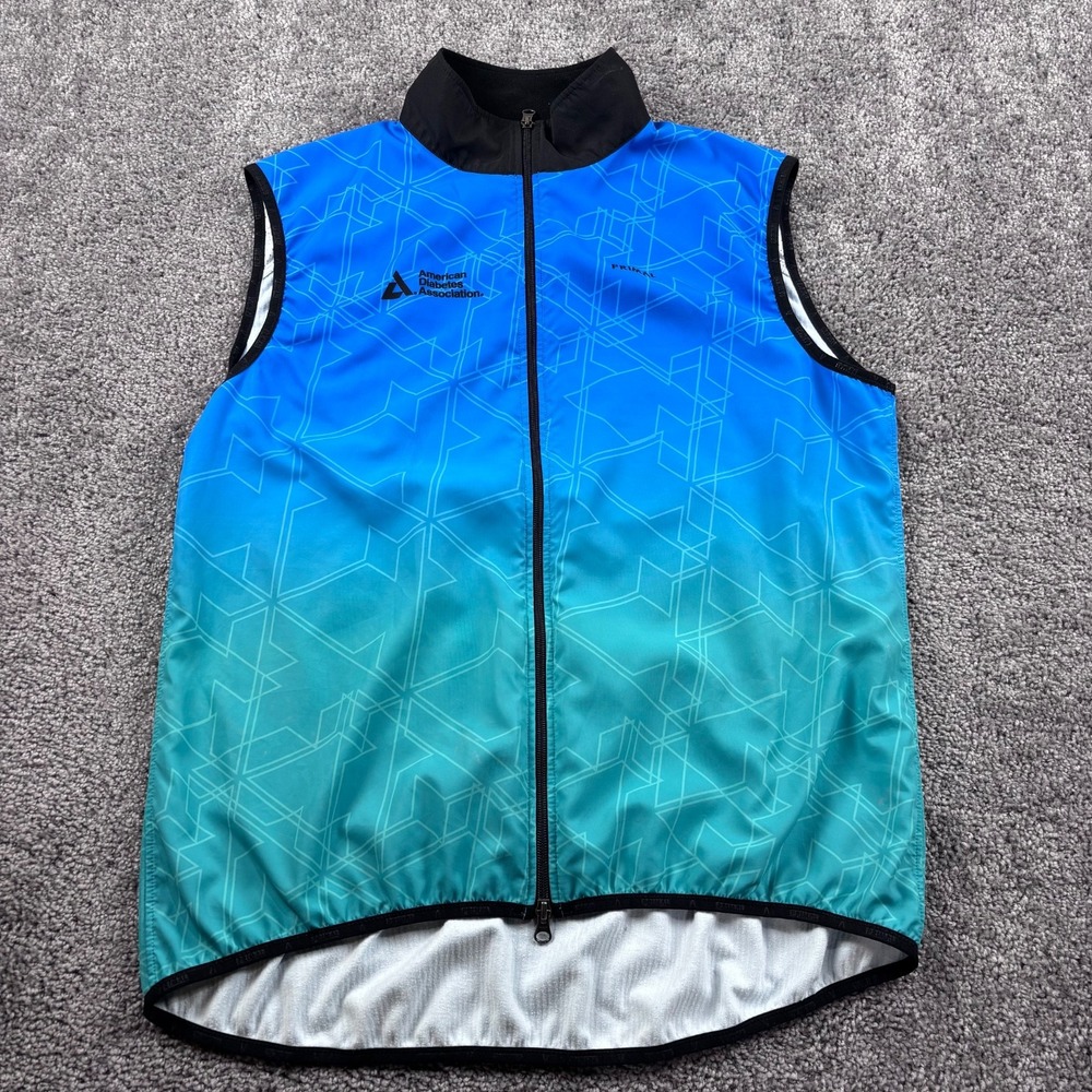 Primal Cycling Jacket Mens XL Full Zip  Sleeveless Green Blue Lightweight